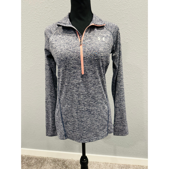 Under Armour Tops - Under Armour Women's HeatGear Quarter-Zip Pullover Heathered Navy Blue- Sz S
